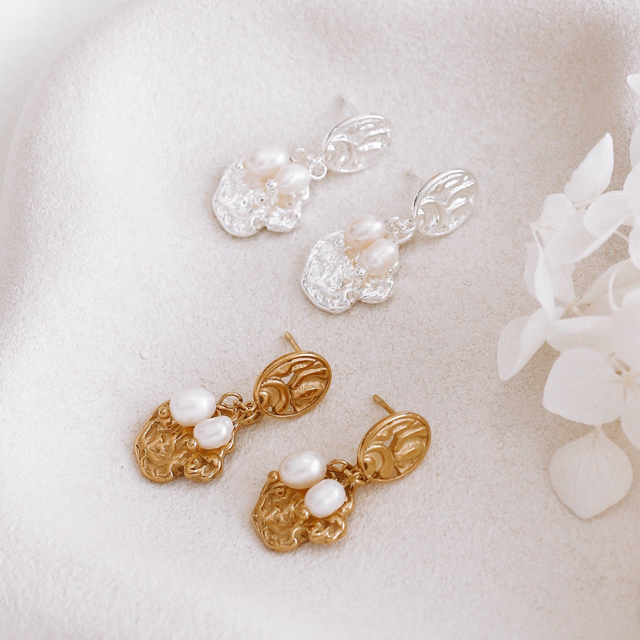 Goldi - Stainless Steel Pearl Stud Earrings