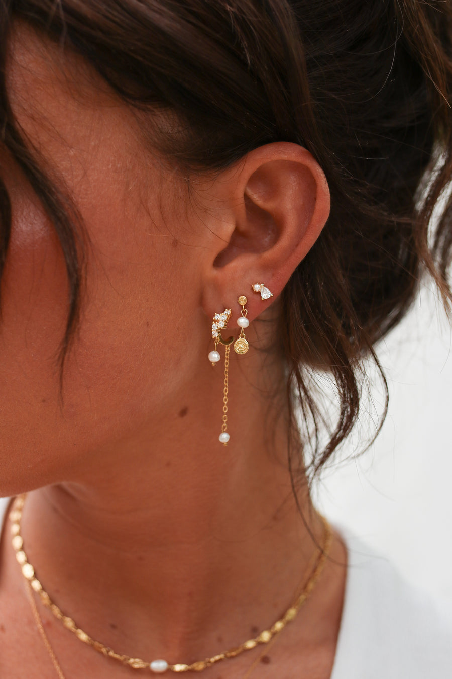 Bria - Sterling Silver Pearl Earrings