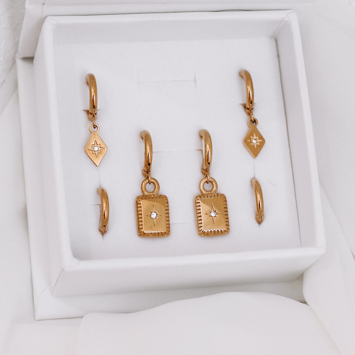 Bella Bundle Gold or Silver Stainless Steel Earring Stack