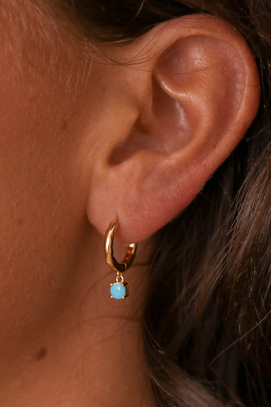 Marisa - Gold or Silver Sterling Silver Birthstone Hoop Earrings