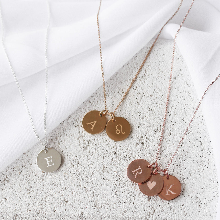 Tess - Silver, Gold or Rose Gold Monogrammed Necklace