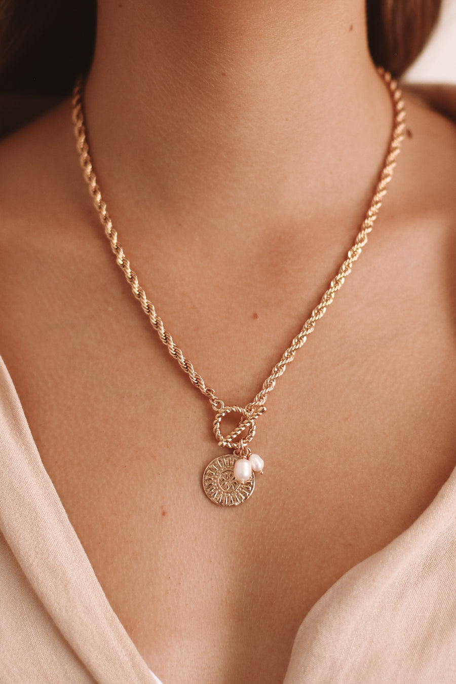 Zaylee - 18ct Gold or Silver Pearl Necklace