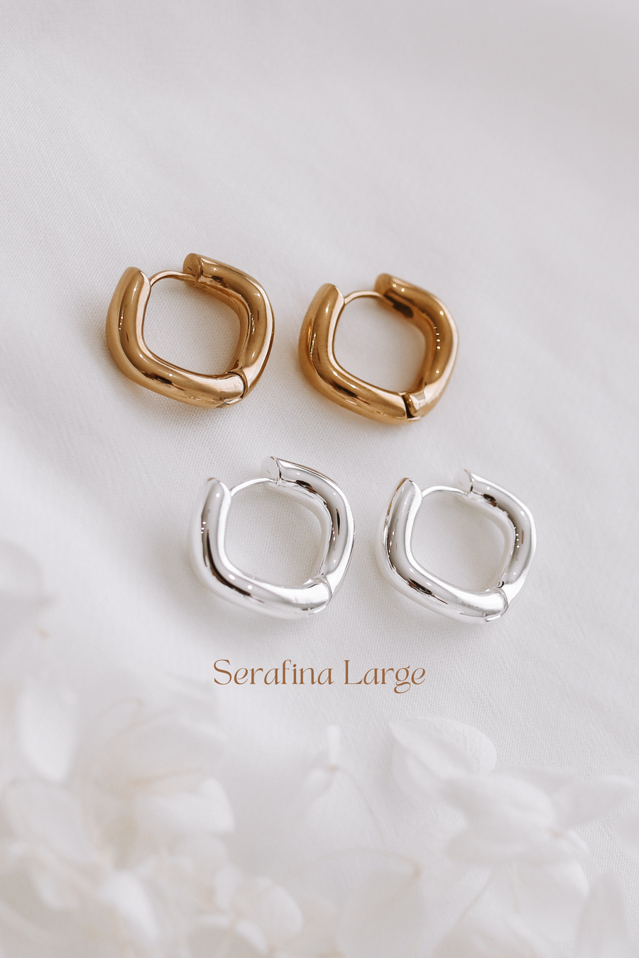 Serafina - Gold or Silver Stainless Steel Hoops
