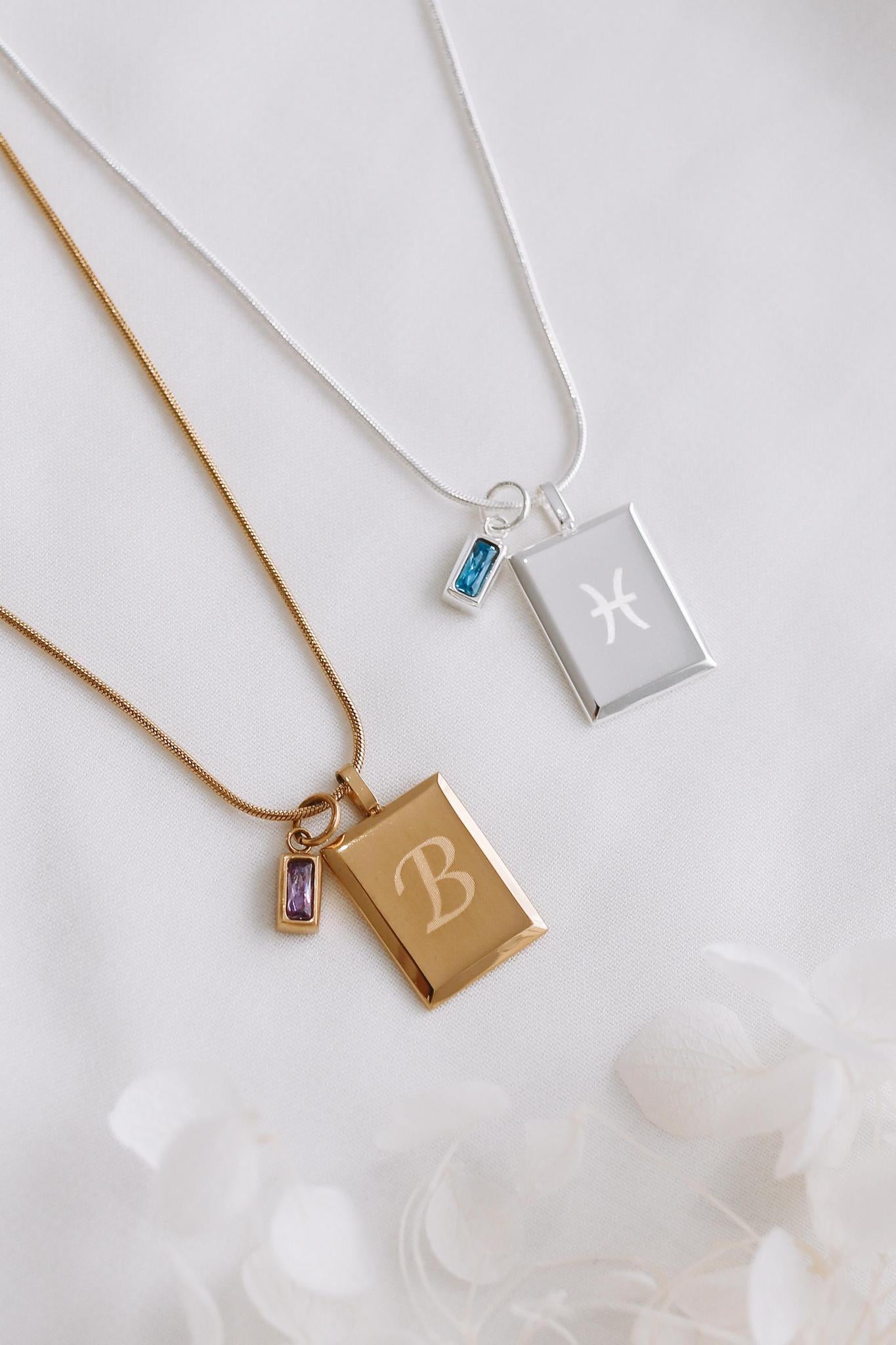 Chontelle Stainless Steel Engraved Birthstone Necklace – Frankly