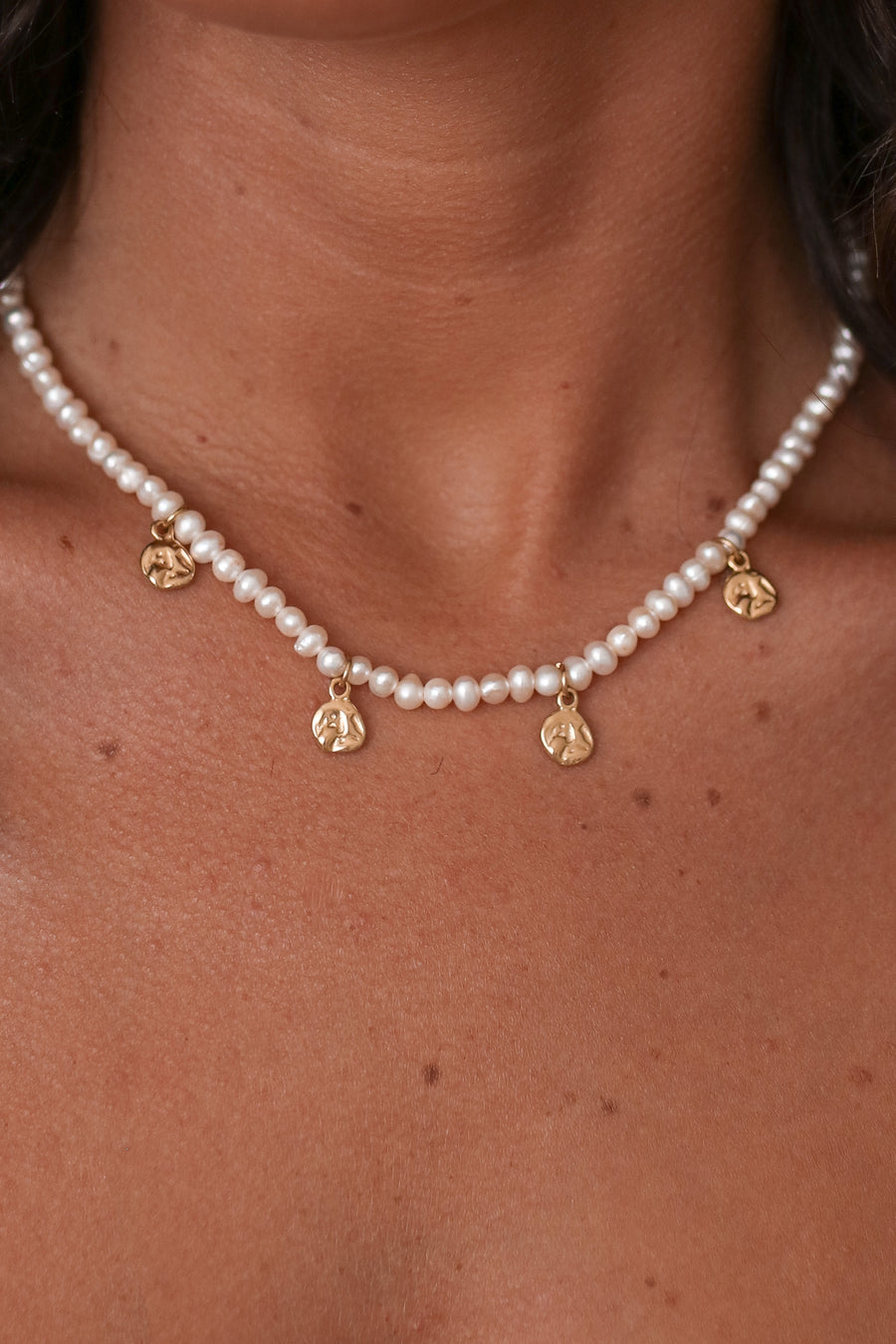 Claire - 18ct Gold or Silver Stainless Steel Pearl Necklace