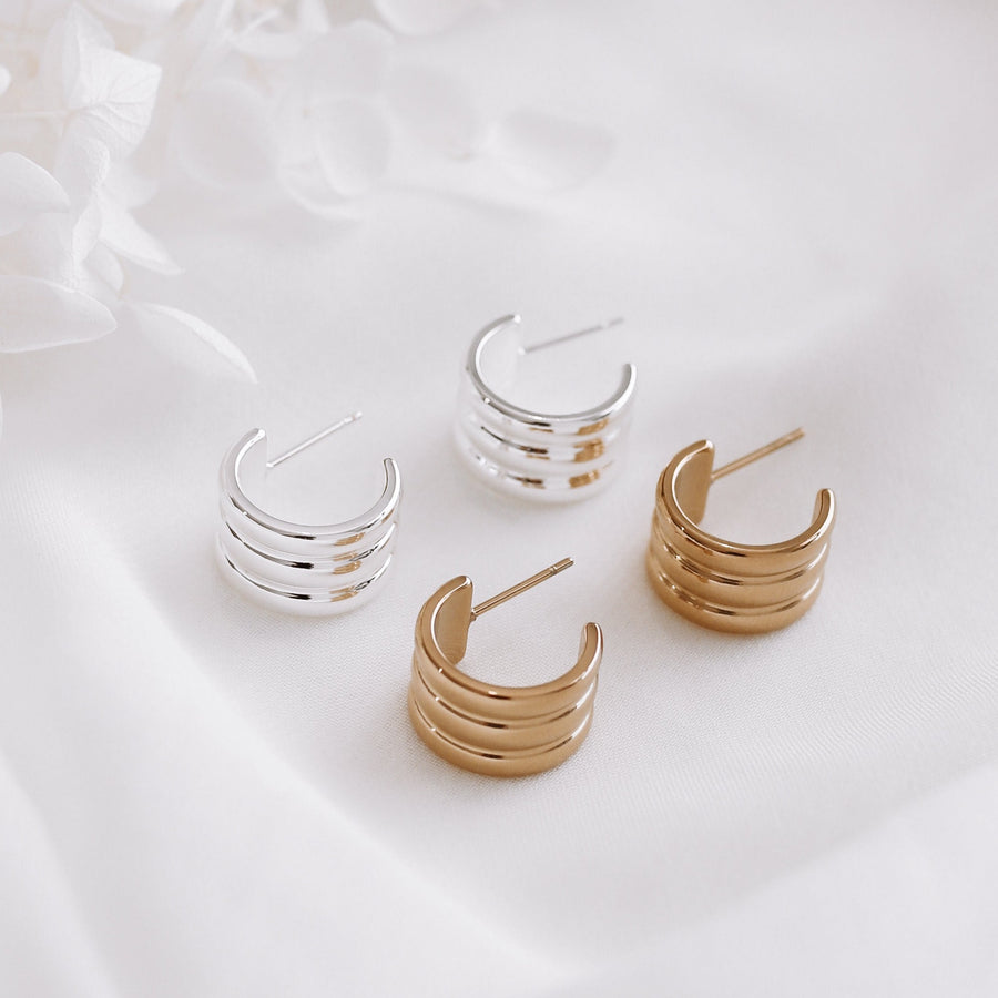 Deja - Gold or Silver Plated Stainless Steel Hoops