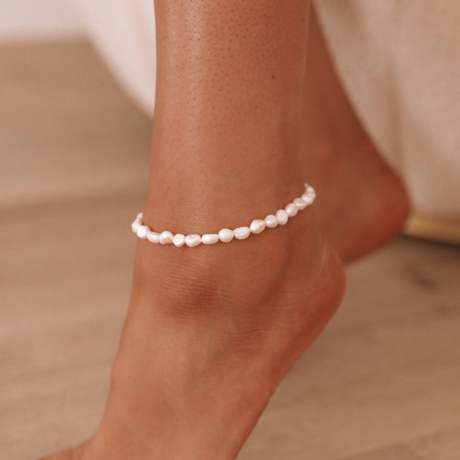Felicity - Stainless Steel Pearl Anklet