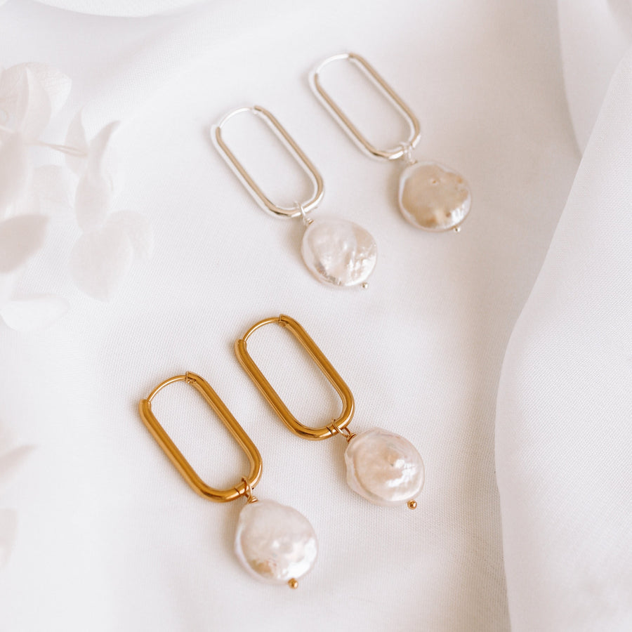 Addison - Stainless Steel Pearl Earrings