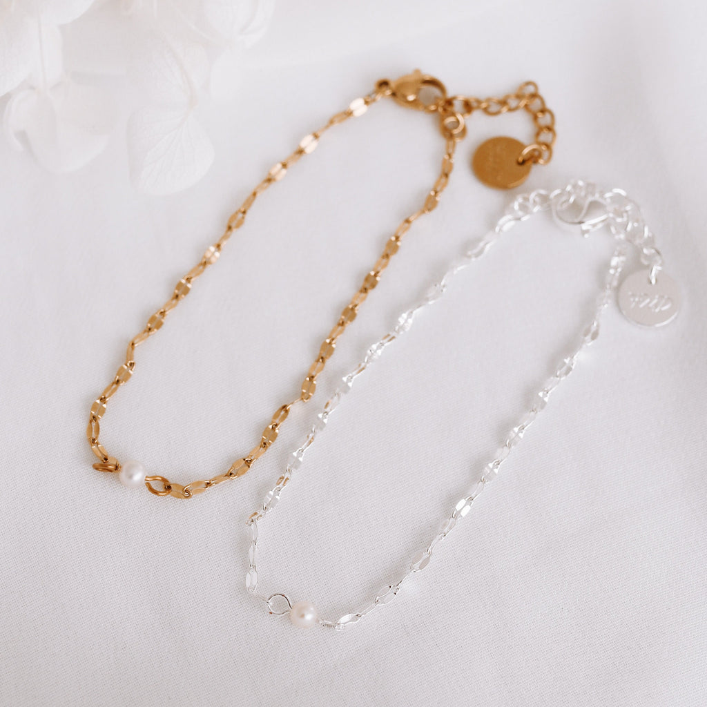Kealy - Gold or Silver Stainless Steel Pearl Bracelet – Frankly My Dear Store
