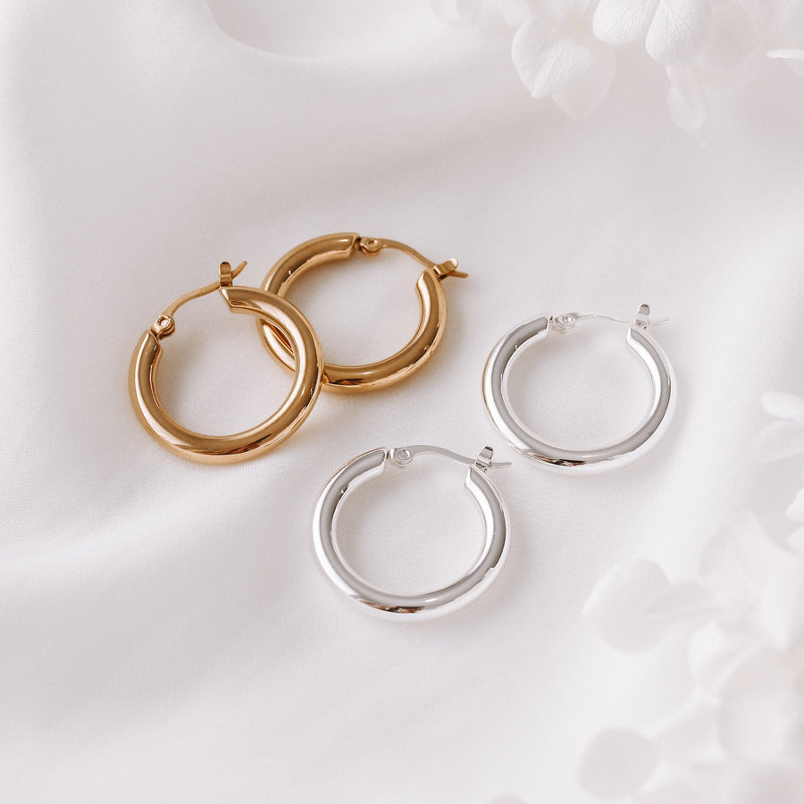 Gemma - Gold or Silver Plated Stainless Steel Hoops