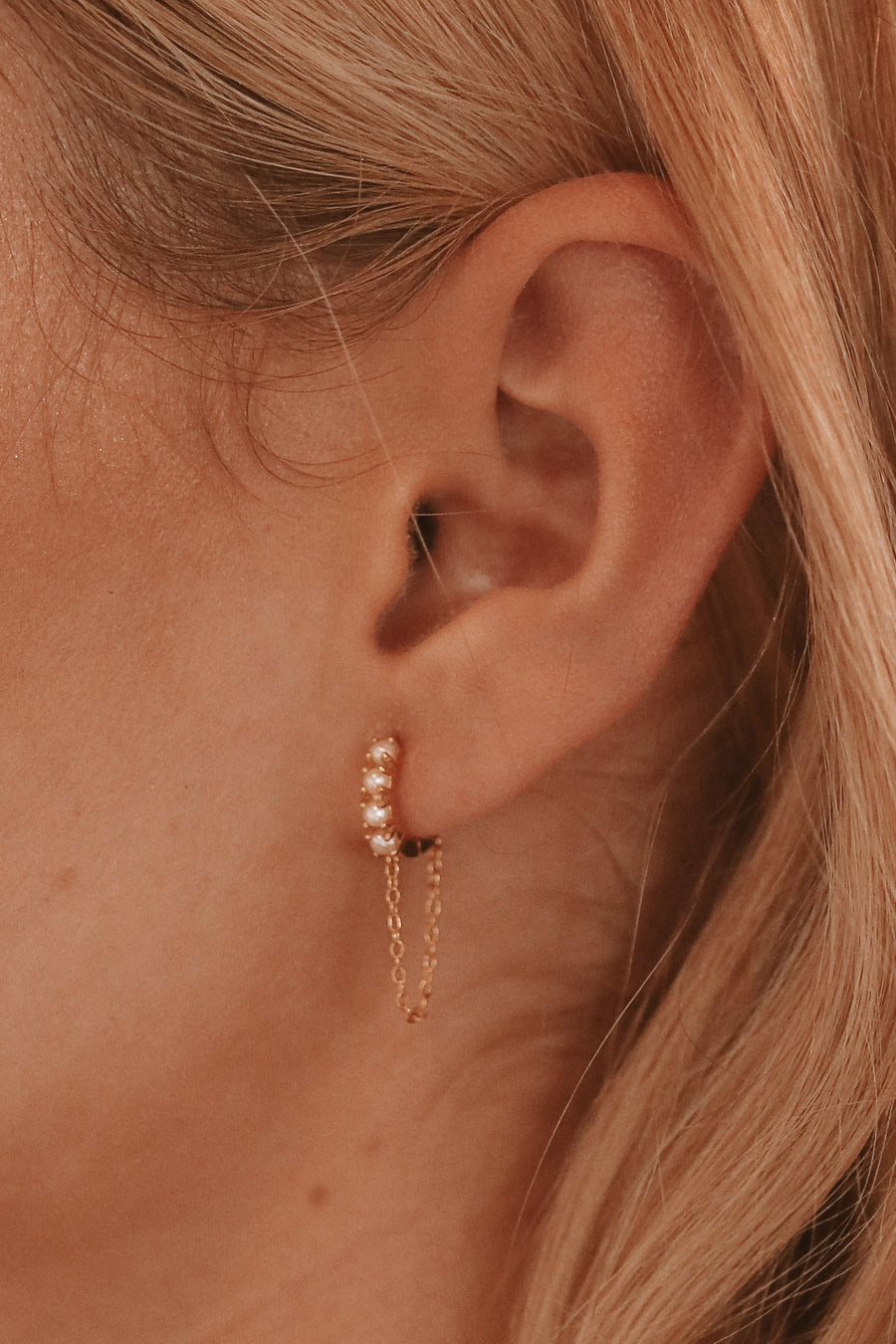 Lana - Sterling Silver Pearl Hoop Earrings