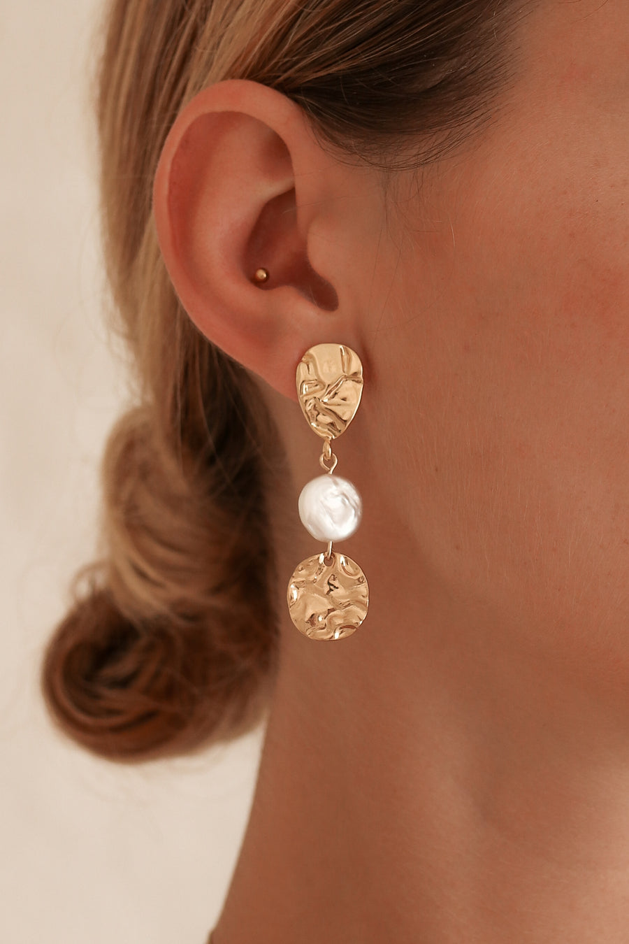 Paola - Gold or Silver Plated Stainless Pearl Earrings