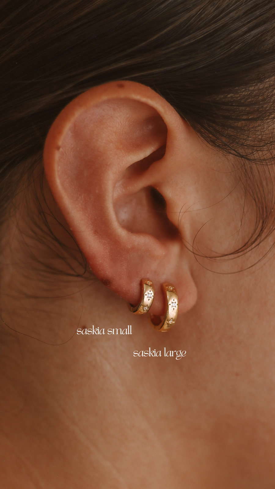 Saskia - Sterling Silver Hoop Earrings