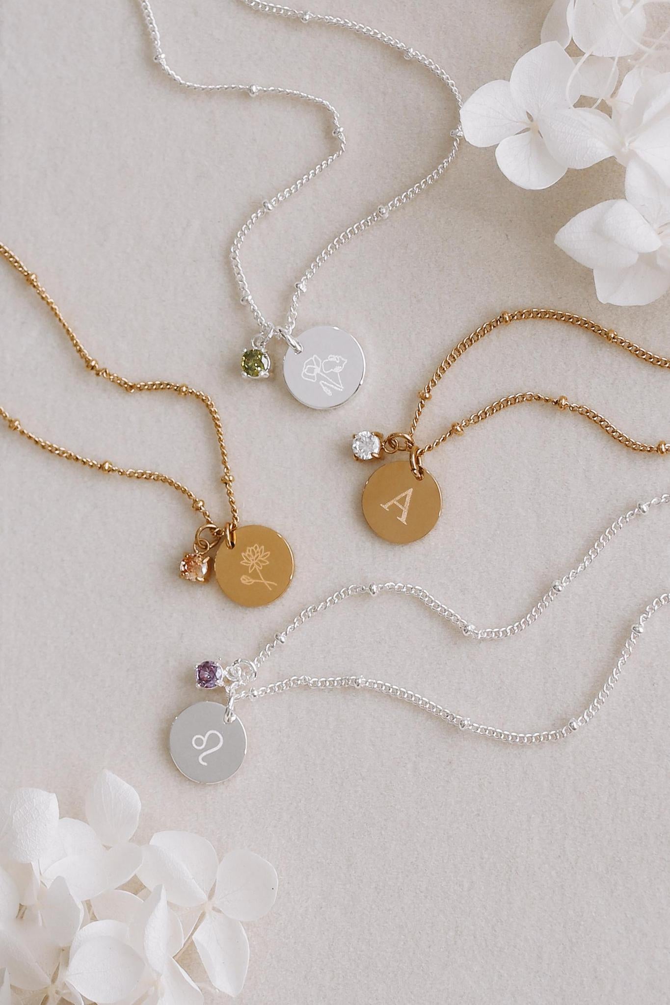 Stainless steel monogram necklaces on sale