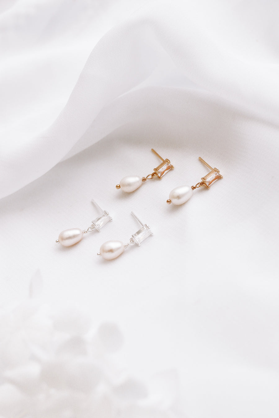 Dawn - Gold Plated Pearl Earrings