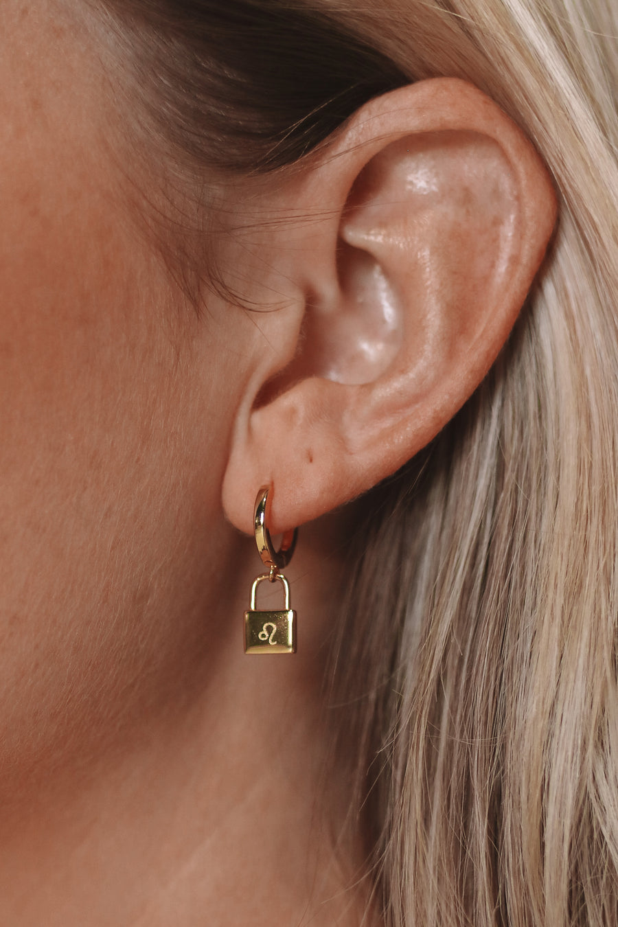 Aleeka - Huggie Padlock Earrings in Silver, Gold & Rose Gold