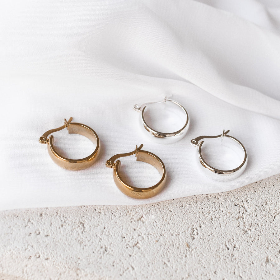 Kylie - Gold or Silver Stainless Steel Hoops