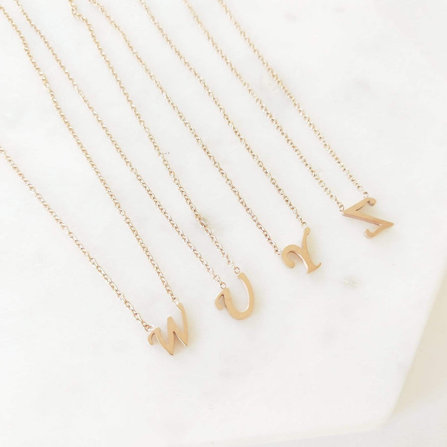 Lola - Silver, Gold or Rose Gold Initial Necklace