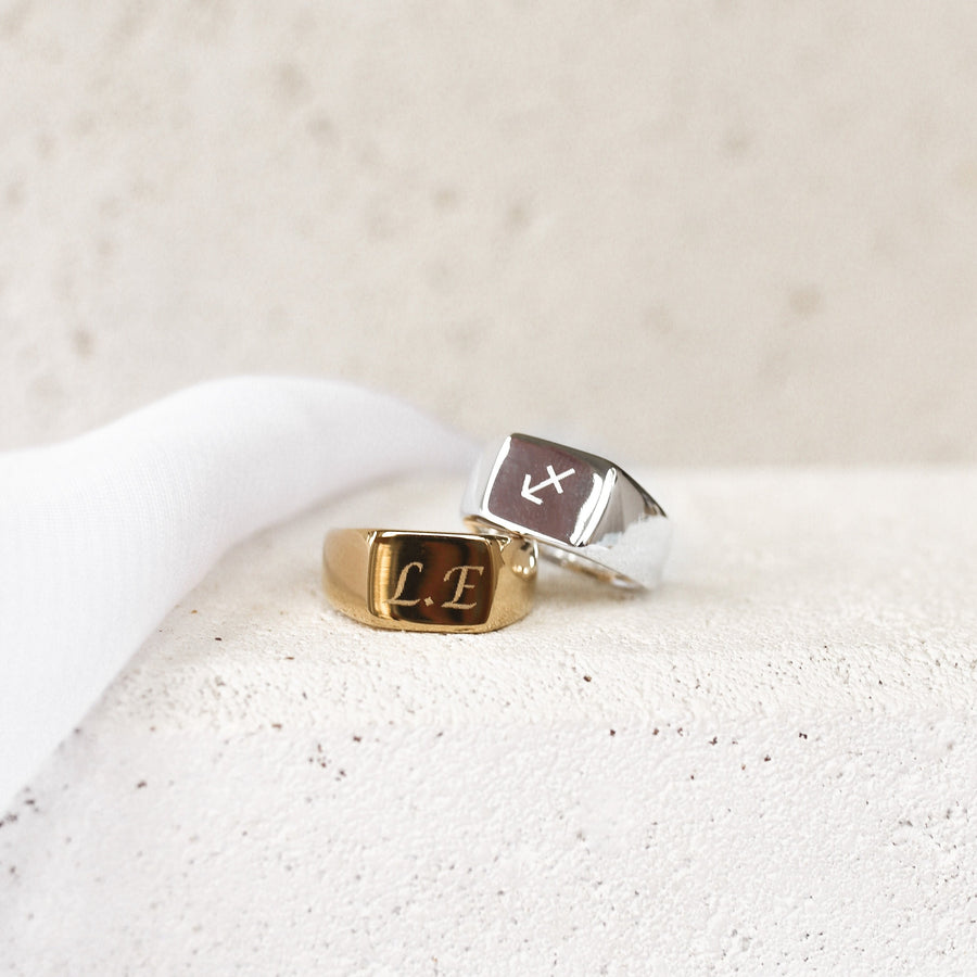 Bree - Stainless Steel Monogram Ring