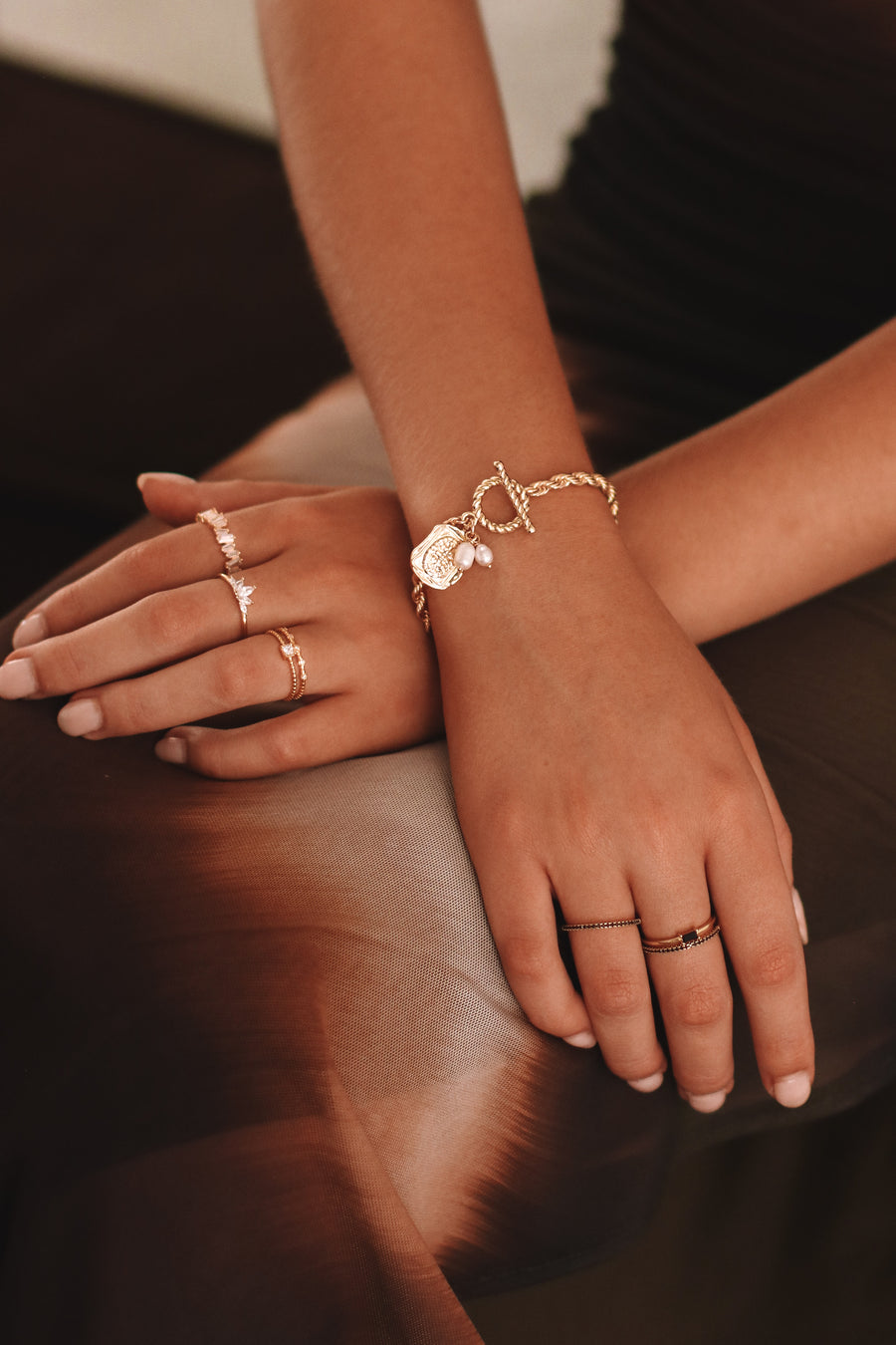 Matiya - Silver or Gold Plated Pearl Bracelet