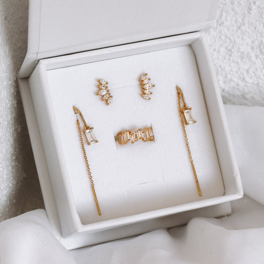 Lilibet Earring Stack - Gold or Silver Sterling Silver Hoops
