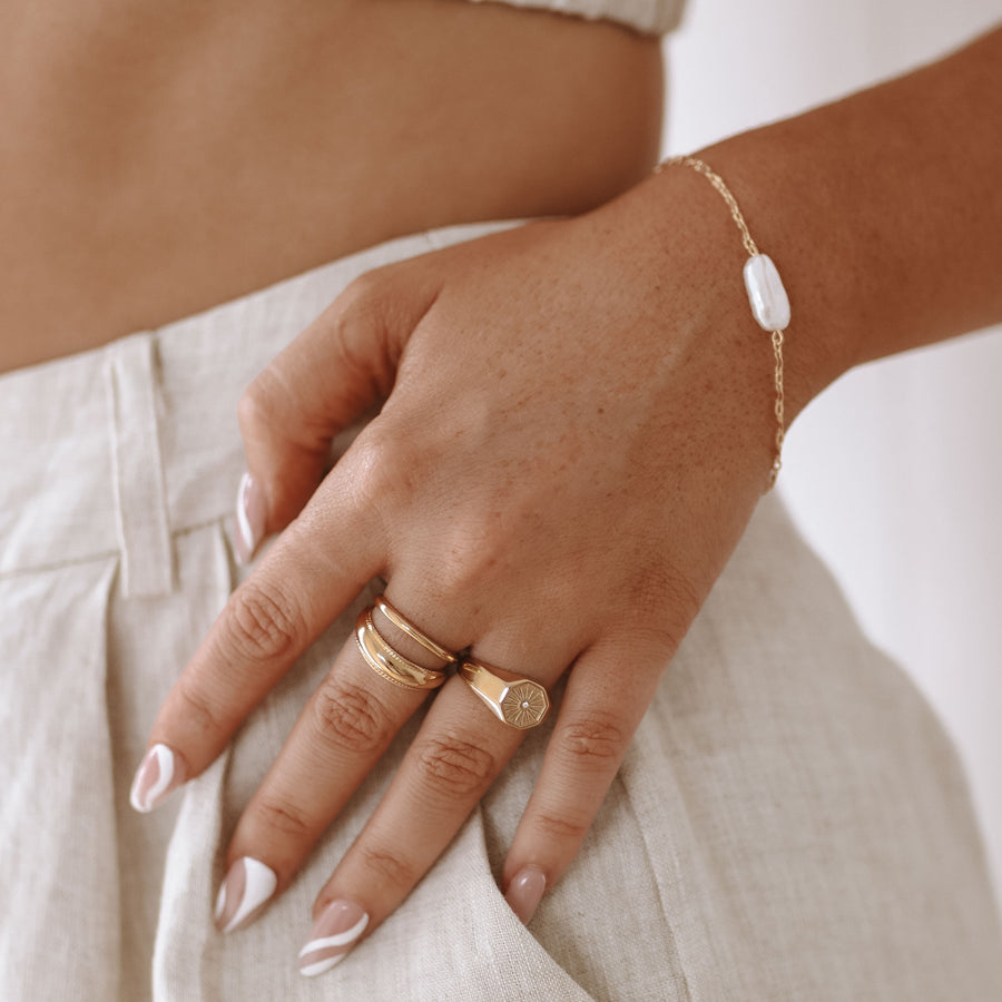 Poppy - Fine 18ct Gold or Silver Plated Pearl Bracelet