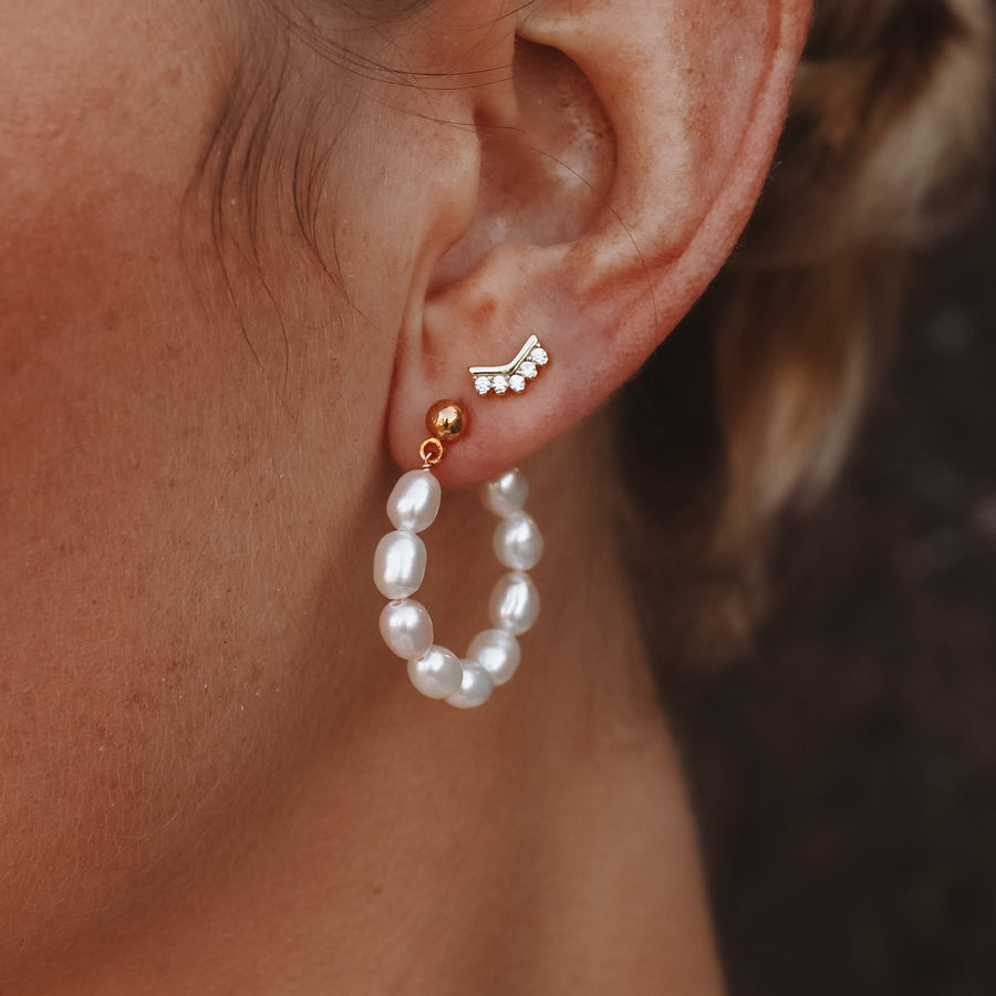 Sadie - Pearl Earrings in Gold, Silver or Rose Gold