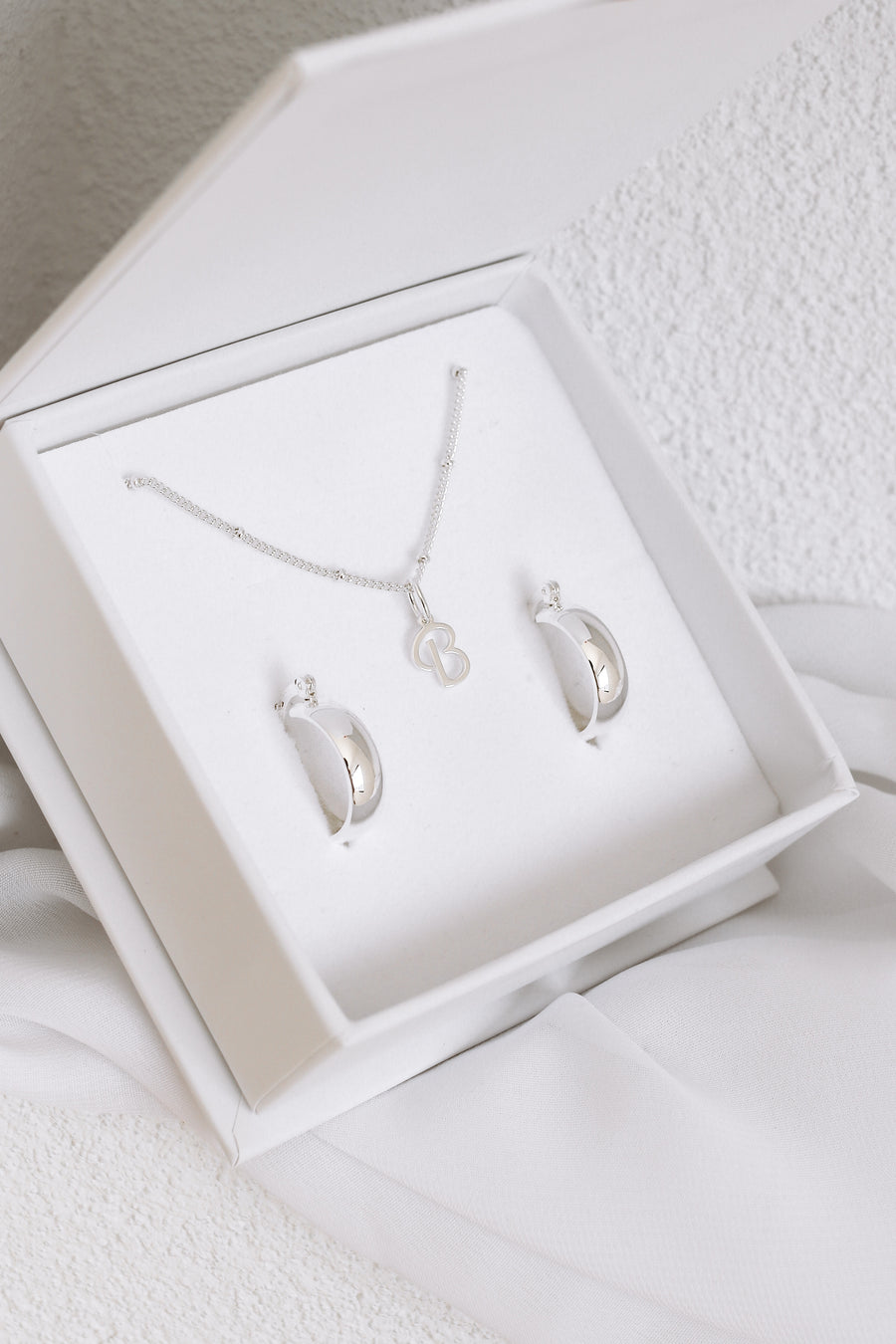 Sarah Bundle - Stainless Steel Letter Necklace & Earrings