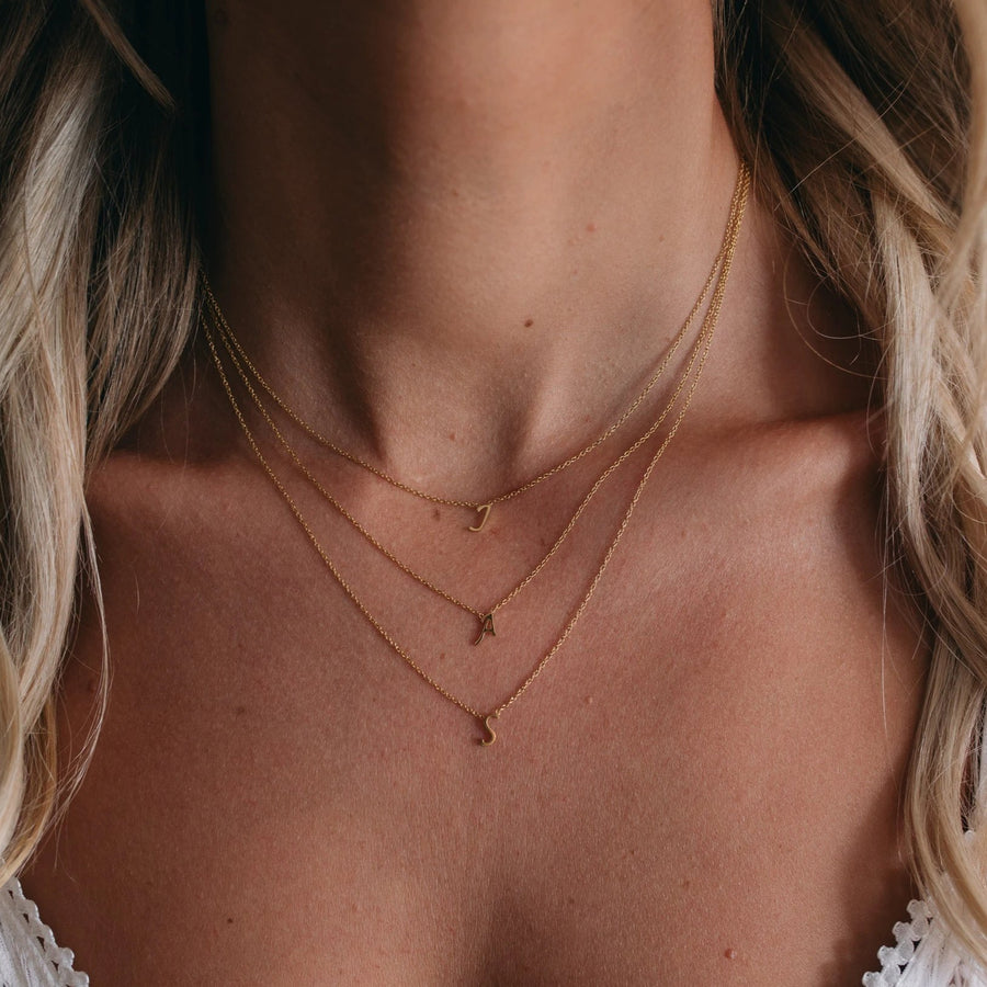 Lola - Silver, Gold or Rose Gold Initial Necklace